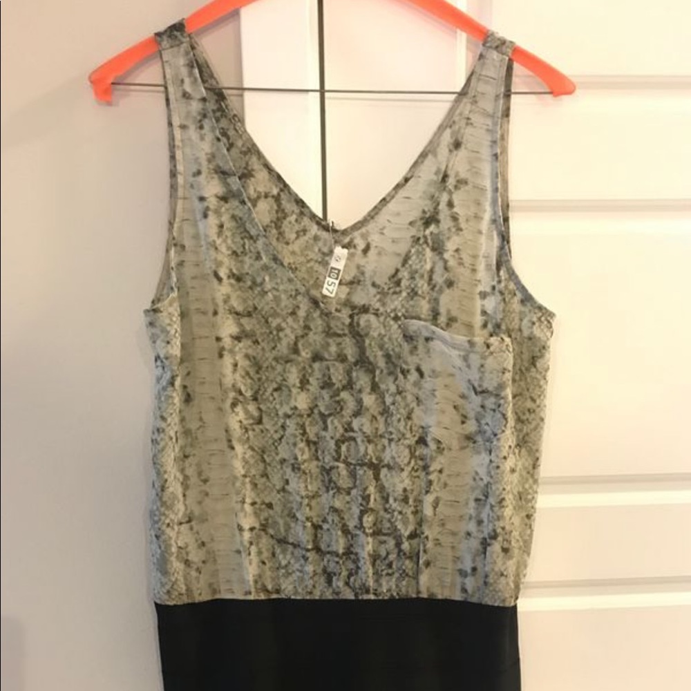 Beautiful leopard print top and black bottom dress